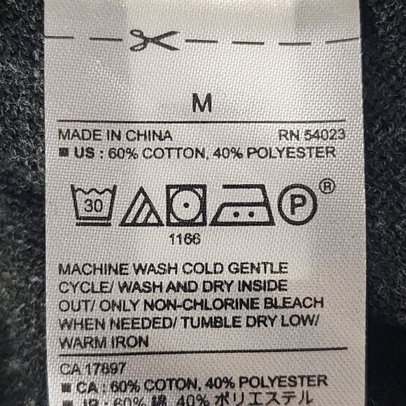 Banana Republic Grey Black White Flecks Center Seam Cotton Poly LS Sweater Sz M - Picture 16 of 16